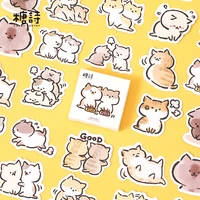 45pcsbox lovely cartoon stickers naughty cat stickers diary notebook stickers school stationery
