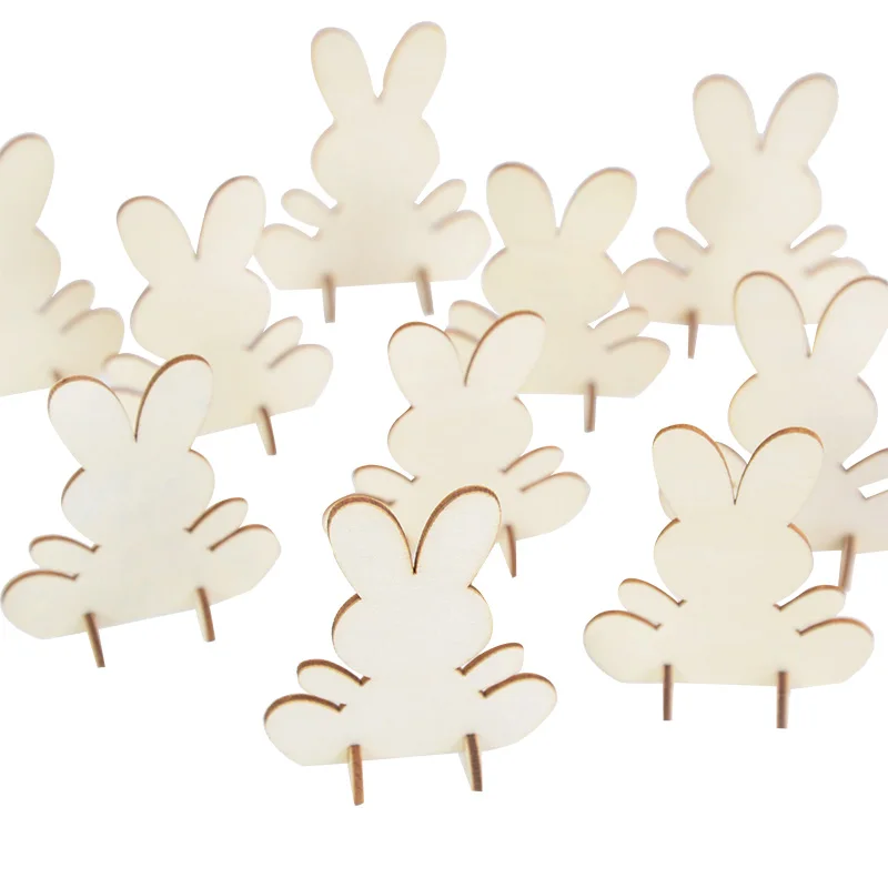 10cps счастливый пасхальный декор сделай сам деревянный кролик поделки пасхальные