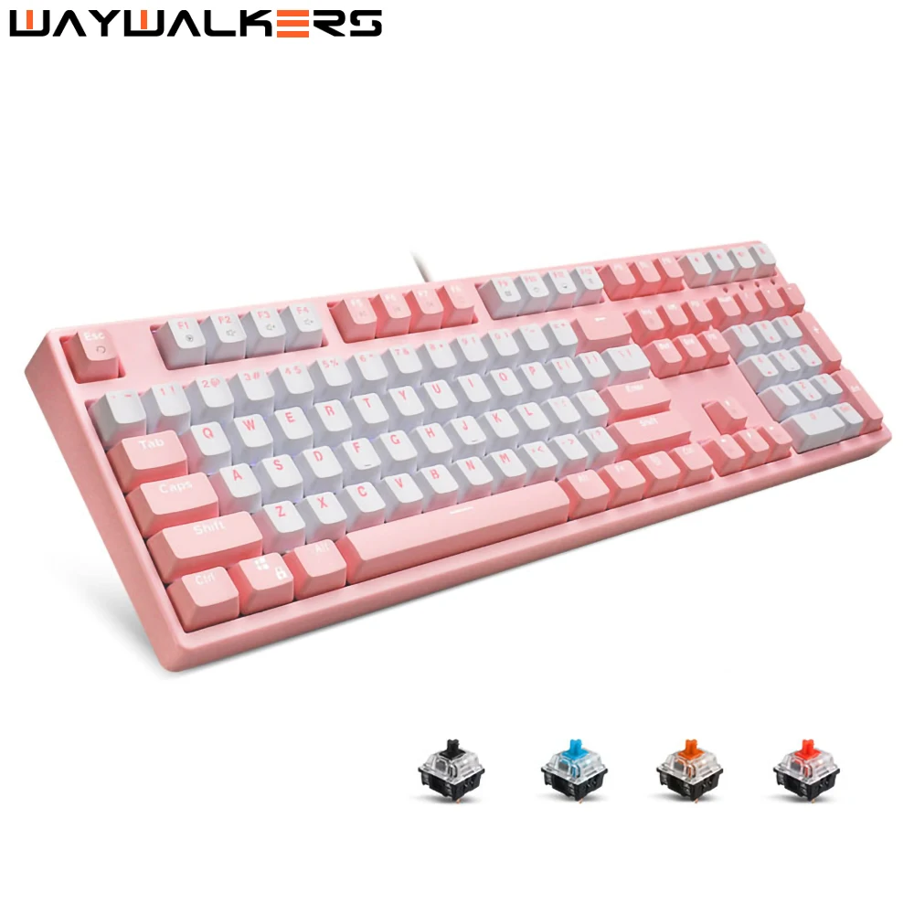 

Original Gaming Mechanical Keyboard USB Wired 87/108 keys with RGB Backlight Red/Blue Switch for PC Computer Gamer