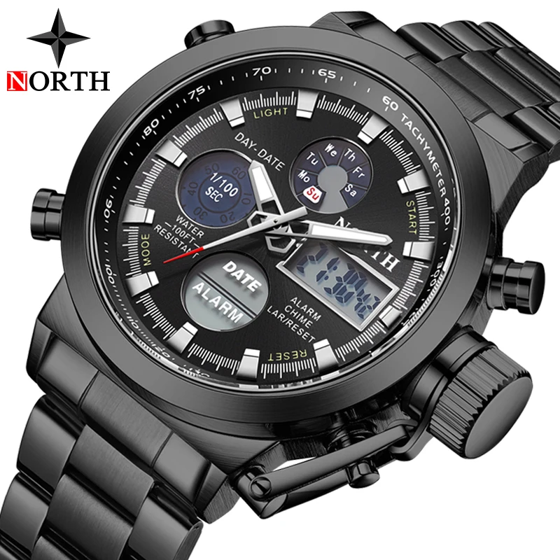 

NORTH Men Watch Top Luxury Brand Sport Style Watches Mens Chronograph Quartz Wristwatch Male Waterproof Clock Relogio Masculino