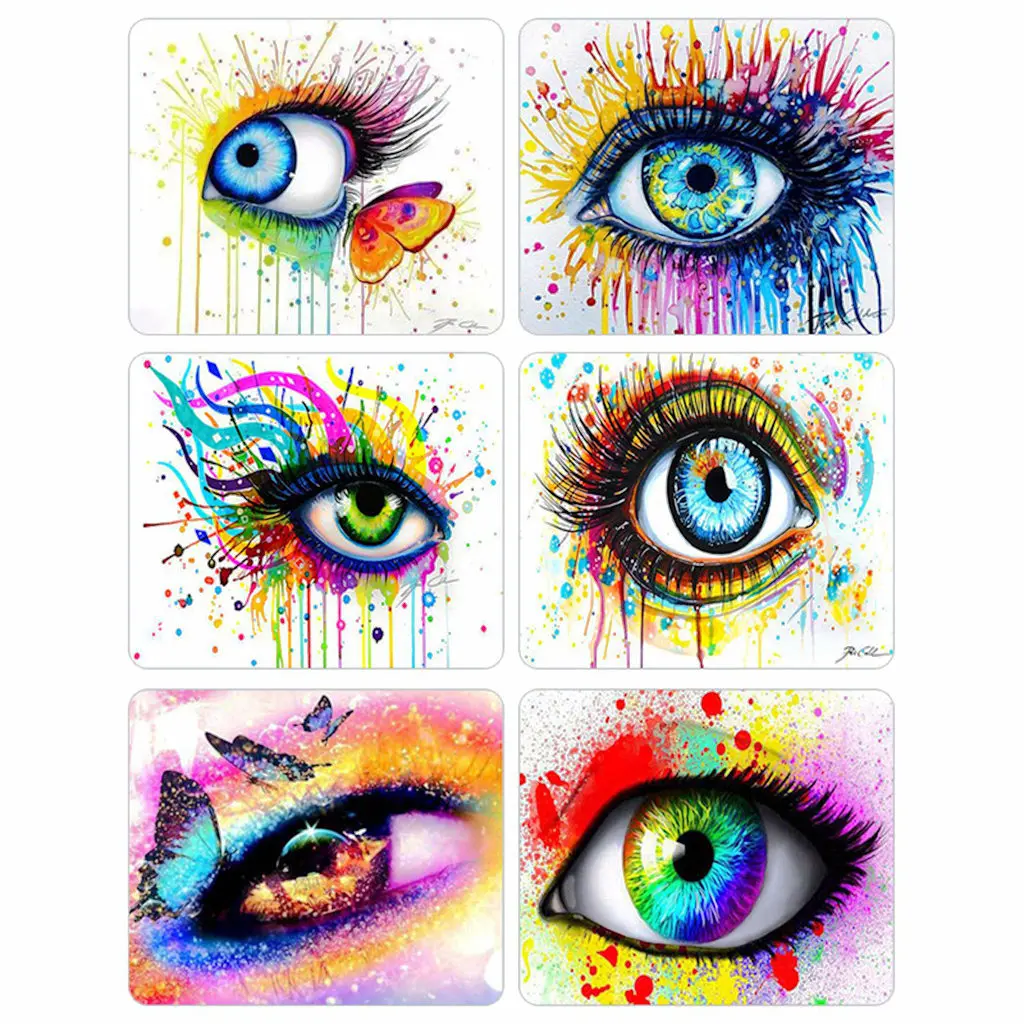 

Square 5D handmade DIY diamond drawing with colored eyes Mosaic cross stitch with diamond embroidered art wall home decor gift