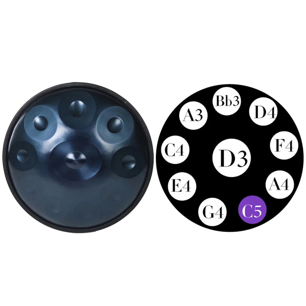 Ручной работы звук заживление Handpan музыкальный инструмент подарок с цилиндрическая сумка 9 тон 10 тонов повесить музыкальный инструмент подарок