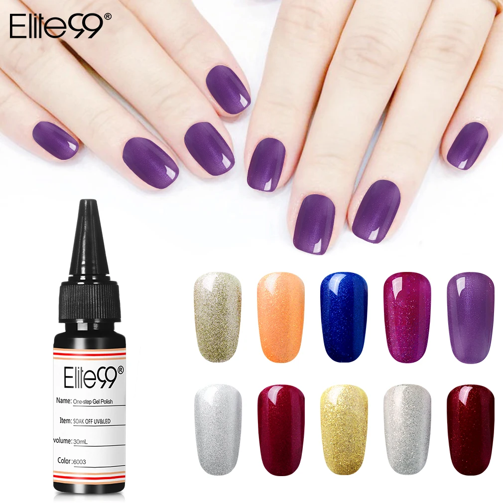 Elite99 30ml One Step Gel Lacquer Soak Off Nail Art Polish Not Need Base Top Coat Semi Permanent Hybrid UV | Красота и здоровье