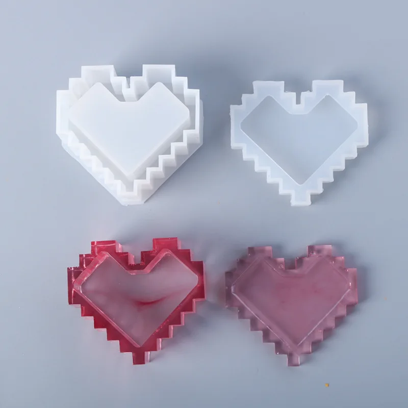 

Pixel Love Storage Box UV Resin Mold Jewelry Accessories Jewelry Tools Jewelry Mould Jewelry Accessories