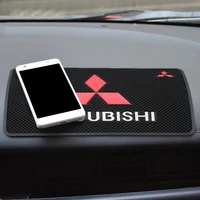auto logo anti slip mat auto phone holder non slip pad for mitsubishi lancer ex outlander asx competition ralliart pajero 4 l200