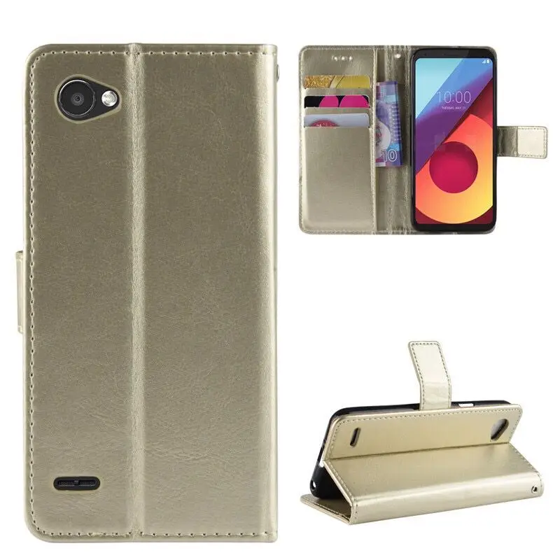 Чехол Кошелек из искусственной кожи для LG Q6 Plus Магнитный Тонкий чехол книжка с