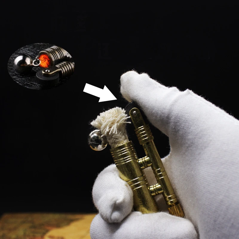 Перманентная Зажигалка Unusua компактная ветрозащитная металлическая кремневая