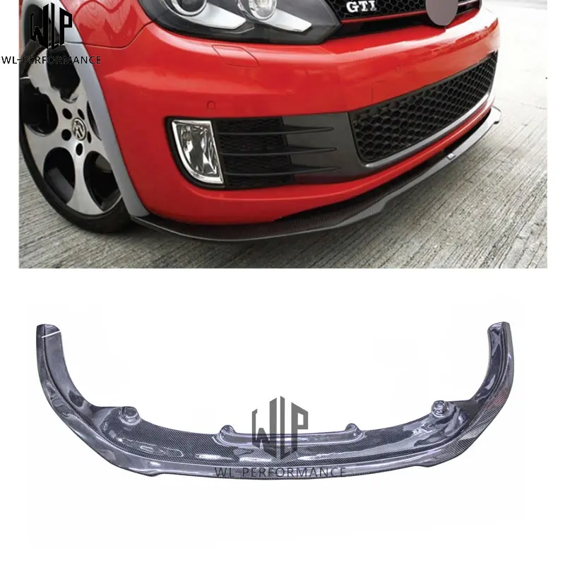 Golf 6 GIT углеродное волокно RZ сплиттер автомобильный передний бампер спойлер для