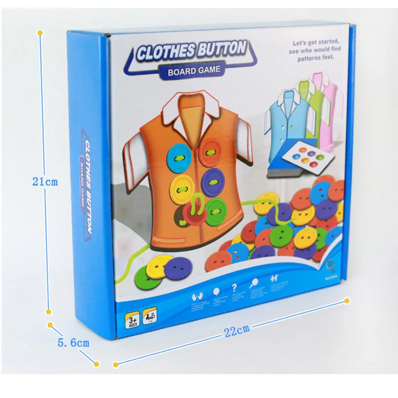 

Board Game Kids Fine Motor Skills Toy-Plastic Sewing On Buttons Parent-child Game Life Teaching Aid Clothes Button