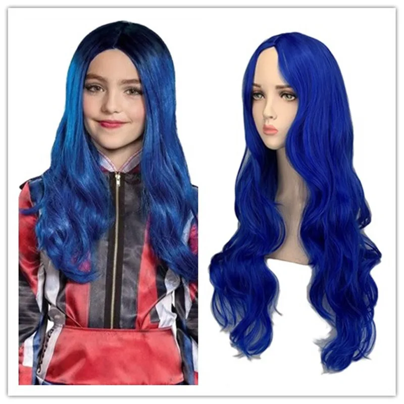 

Movie Descendants 3 Evie Anime Long Wavy Wig Cosplay Costume Halloween Carnival Party Heat Resistant Synthetic Hair