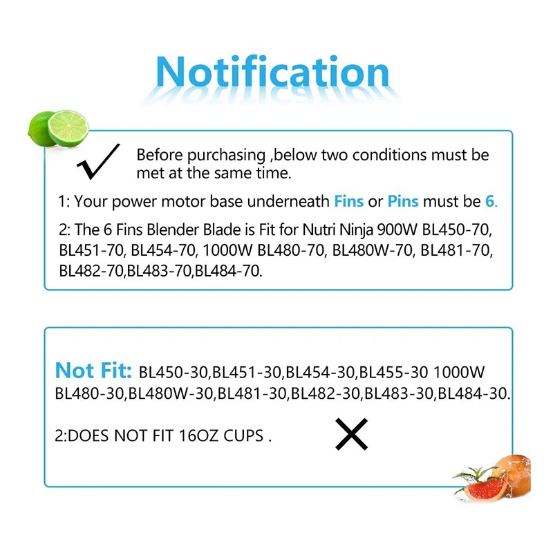 

2 Pcs 6 Fins Replacement Parts for Ninja Blender Blade and 4 Washer Rubber,Extractor Blade Parts for Nutri Ninja Auto-IQ