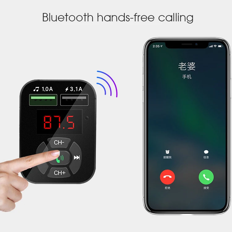 FM передатчик Aux модулятор Bluetooth автомобильный комплект громкой связи адаптер для