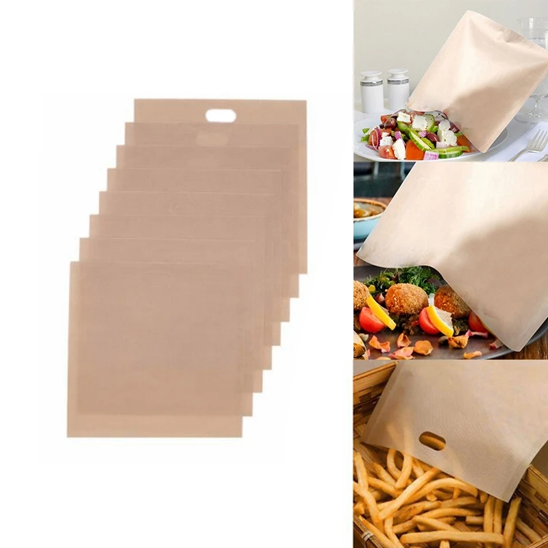 

Top Sale 12Pcs Reusable Toaster Bag Non-Stick Bread Baking Bag Sandwich Bags Toast Microwave Heating Pastry Tools