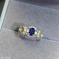 kjjeaxcmy fine jewelry natural sapphire 925 sterling silver new adjustable gemstone women ring support test luxury popular