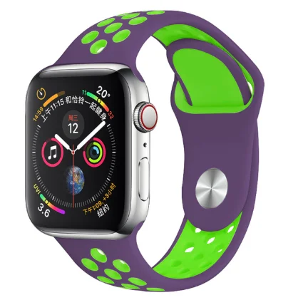 19 Band for Apple Watch 5 4 3 2 1 42MM 38MM soft Breathable strap Silicone Sports bands for Nike+ Iwatch series 5 4 3 40mm 44mm - Цвет ремешка: 19
