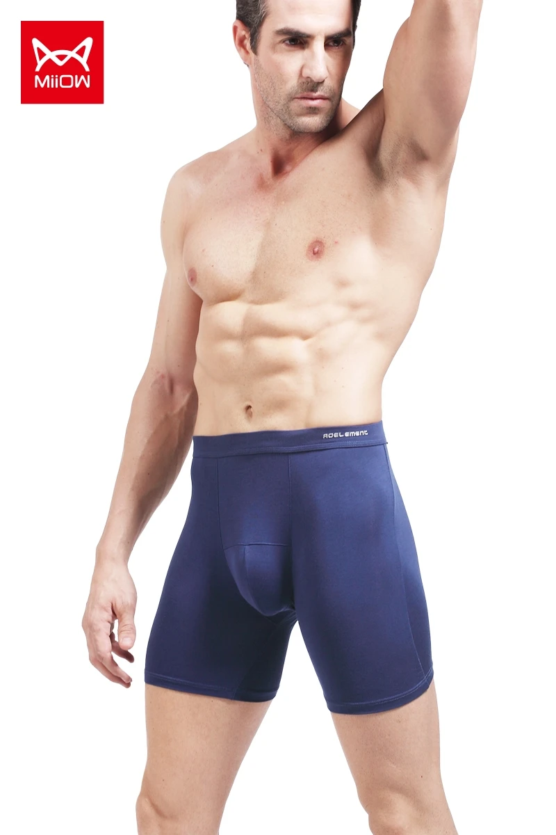 

Brand MiiOW Men's Wear-resistant Leg Sports Plus Long-legged Underwear Pants Modal Boxer Running Long Boxers