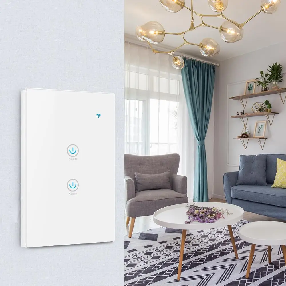 Сенсорный переключатель ELEOPARD Tuya US/Smart Life/ewelink NL тип 1/2/3 кнопочный 1 канал Wi-Fi для Google