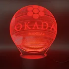 Акриловый светодиодный ночсветильник, 3D настольная лампа Okada, манильная Ночная лампа, изменение цвета, атмосферный декор для отеля, дома, смартфона