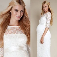 2019 empire waist brides half sleeve plus size new arrival vestido de noiva lace for pregnant women mother of the bride dresses