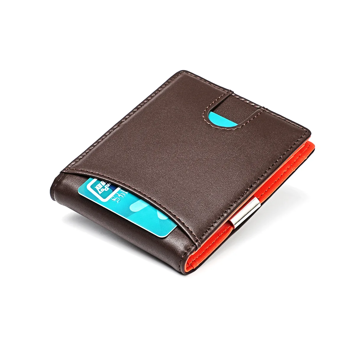 

2021 Exquisiteness Simple Men Dollar Wallet Cow Leather Ultra-thin RFID Portable Durable Polished Delicate Credit Card Bag Purse