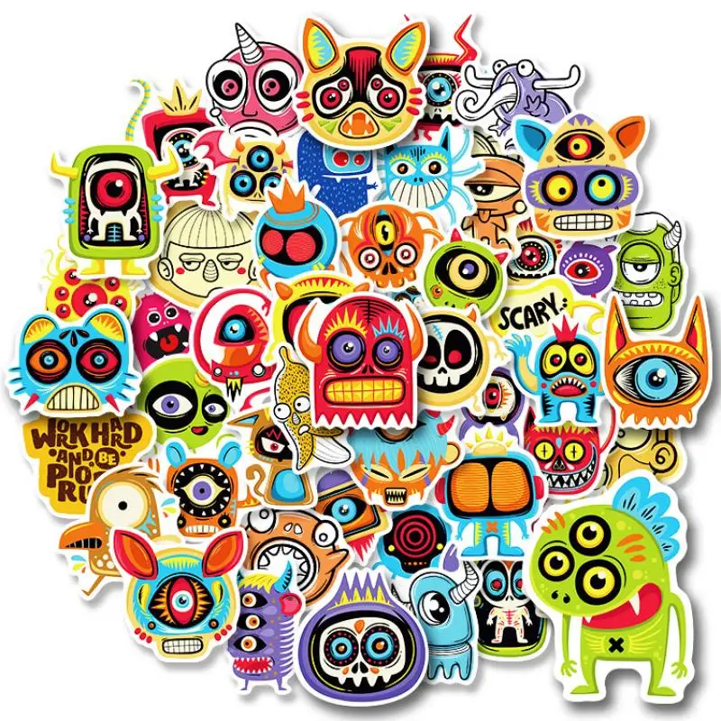 

10/30/50Pcs Cute Little Monster Sticker Kawaii Cartoon Stickers for Laptop Helmet Notebook Loki Water Cup Fridge Wholesale Kids