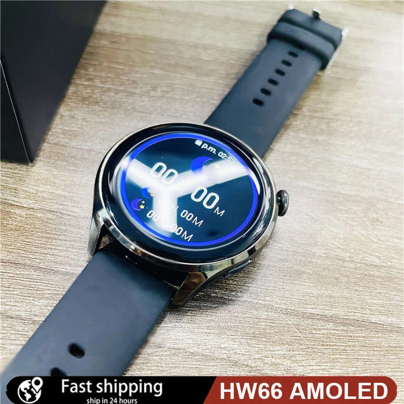 

AMOLED Screen Smart Watch HW66 Men Bluetooth Dial Call Heart Rate Monitor Women Smartwatch pk huawei GT3 IWO13 for sport running