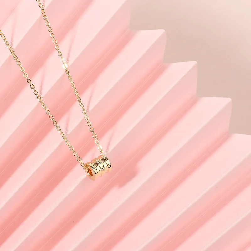 

Cross border popular accessories rose gold small waist Necklace net red same cylinder Bracelet clavicle chain set