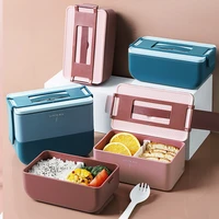double layer japanese style lunch box for office workers heating microwave oven large capacity lunch box portable lunch box set