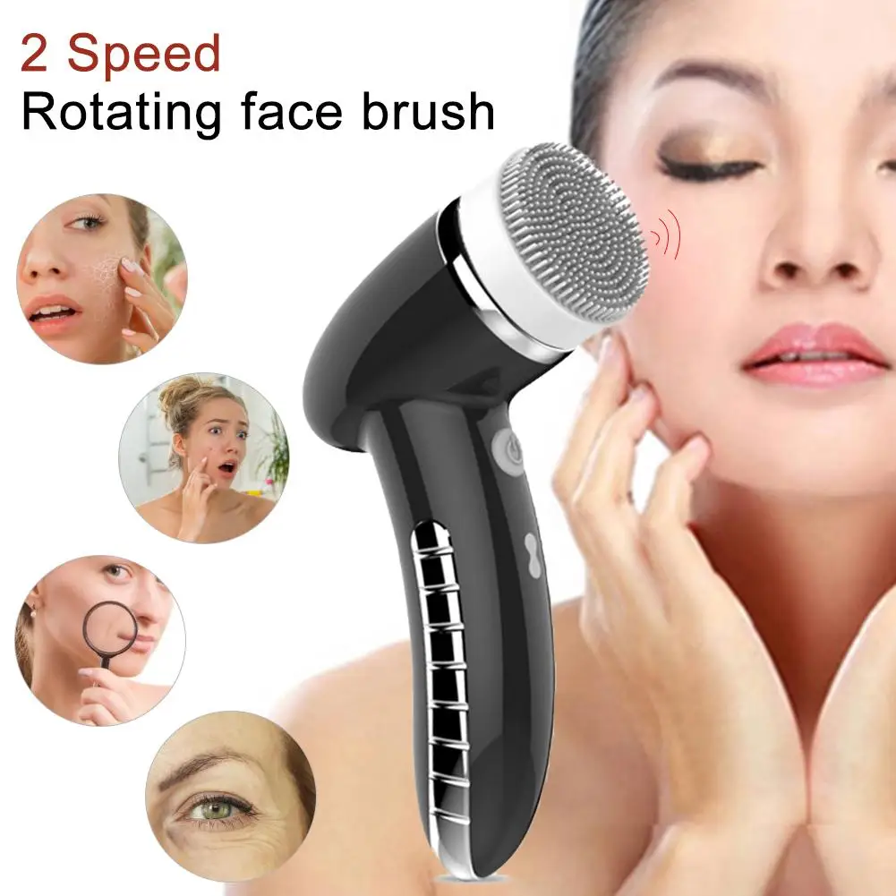 

4 In 1 Electric Facial Cleansing brush Instrument USB Rechargeable Gentle Exfoliating Deep Cleansing Removing Blackhead Dirt Fac