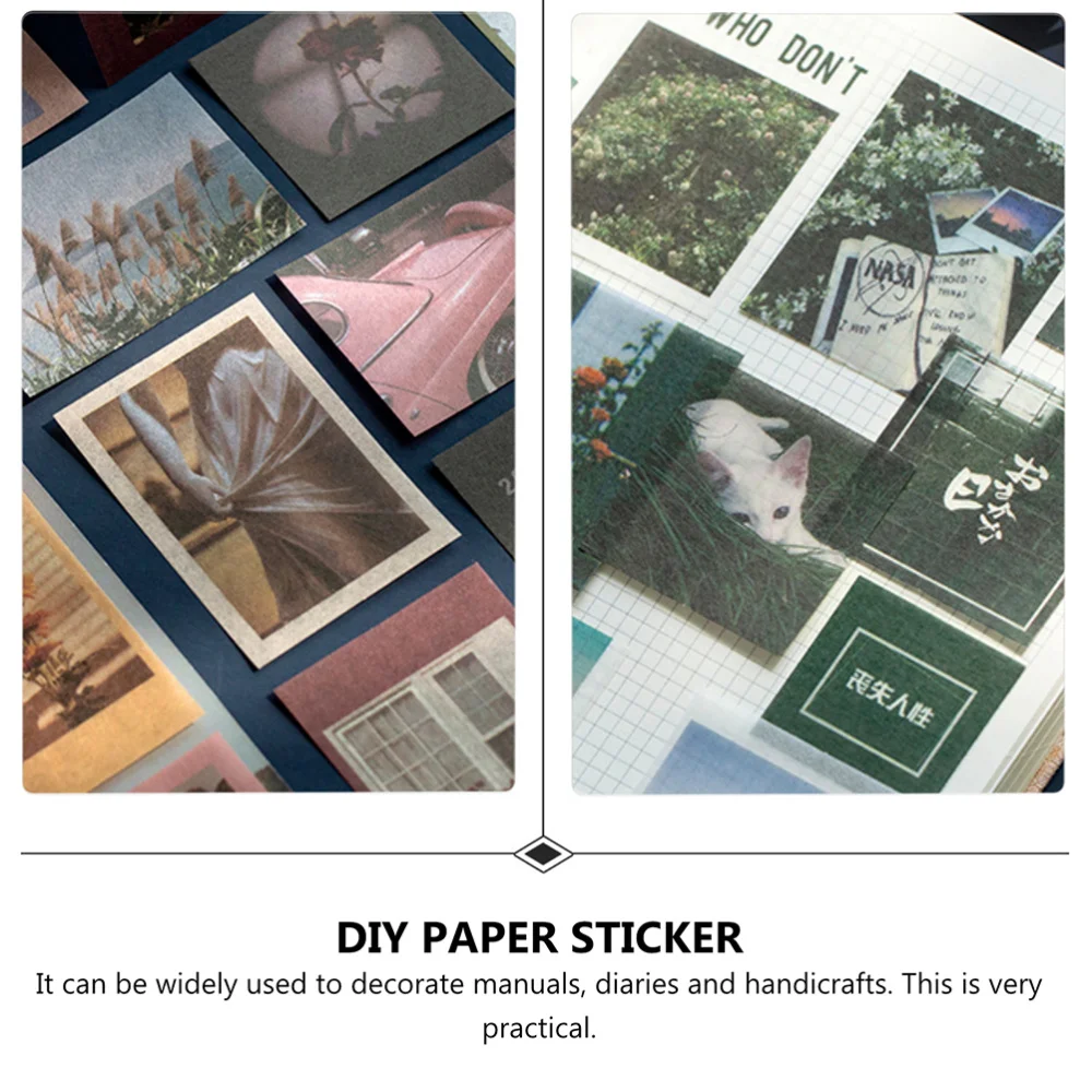 

600pcs Creative Vintage Stickers Adhesive Scrapbook Journal Laptop Stickers