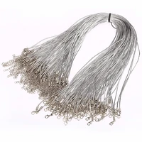 silver color wax cord rope thread necklace tone lobster clasp chocker necklace fit pendant diy fashion jewelry 100pcs 1 5mm