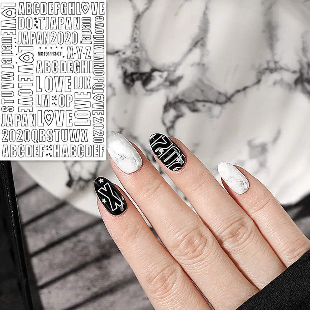 

Newest Number Design Self Adhesive Decal Slider DIY Decorations Tools Nail Stickers WG113 tips