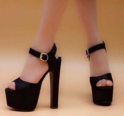 Женские босоножки на очень высоком каблуке 15 см водостойкие сандалии платформе