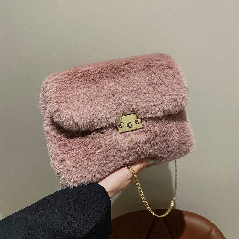 

Модная элегантная квадратная сумка через плечо, новая качественная мягкая плюшевая роскошная женская дизайнерская сумка, сумка-мессенджер...