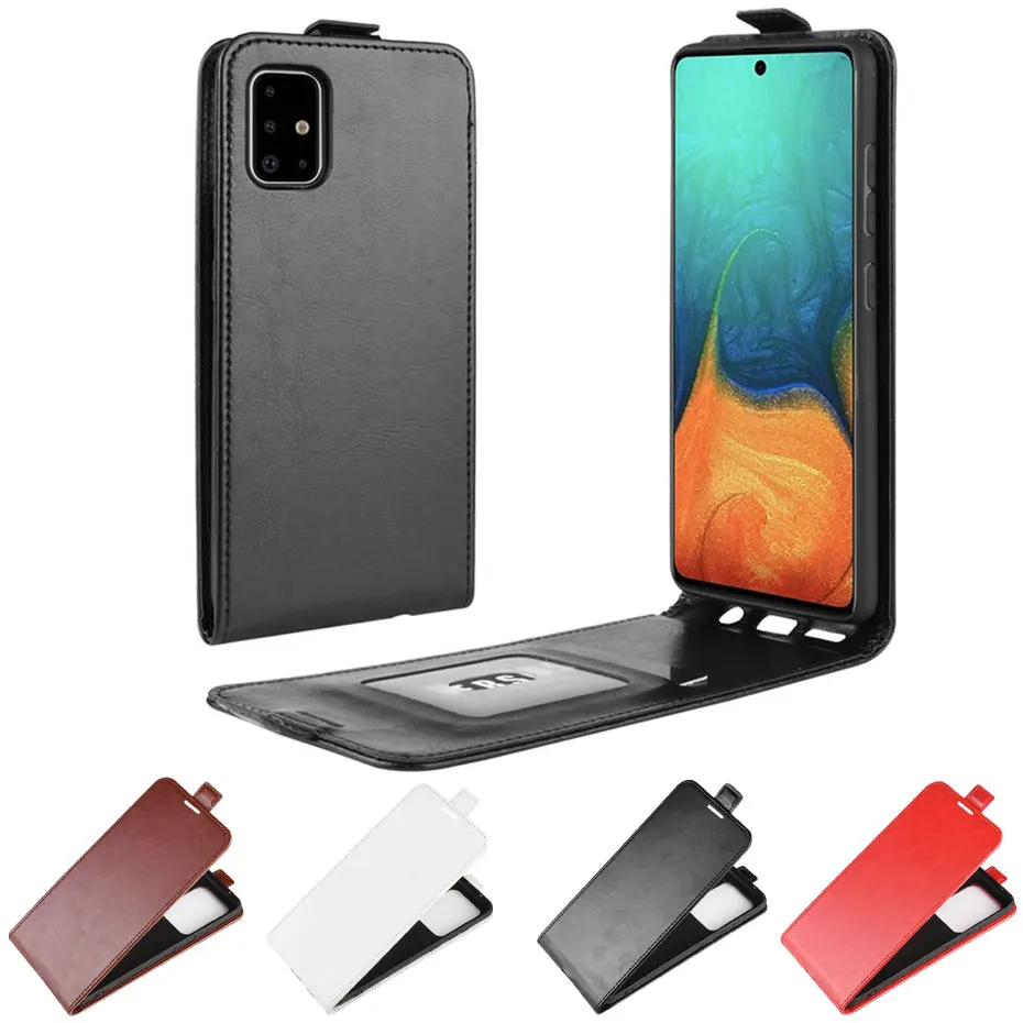 Чехол из искусственной кожи для Samsung Galaxy A51 A71 A81 вертикальный откидной бумажник