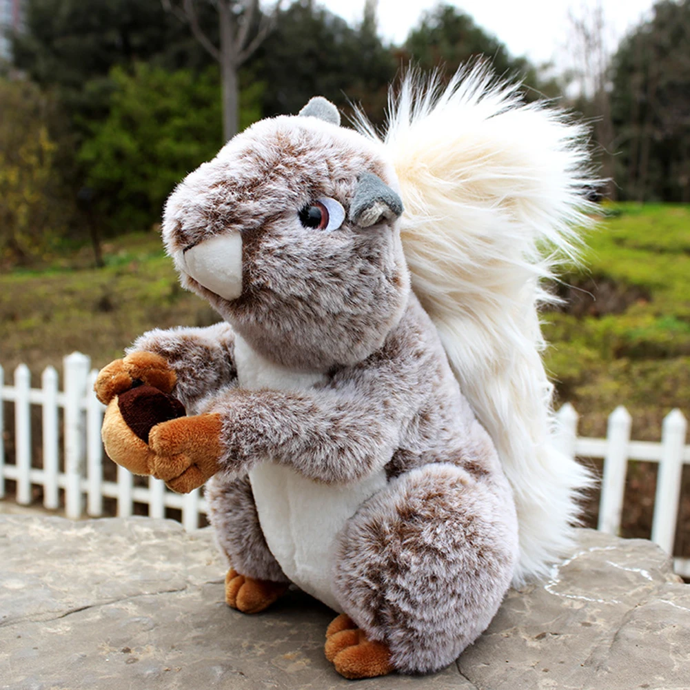 Милая имитация белки мягкая пушистая игрушечная подушка детская игрушка