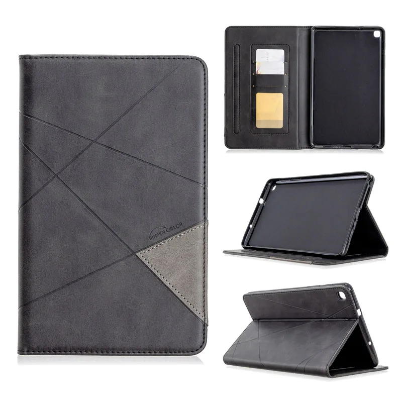 

Business Splicing Leather Case For Samsung Galaxy Tab A 8.0 with S Pen Version SM-P200 SM-P205 With Card Slots Shockproof Cover
