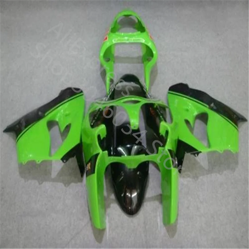 

Комплекты обтекателей для мотоциклов на заказ, подходят для Kawasaki Ninja zx9r, комплект обтекателей 2000 2001 zx 9r 00-01, черные и зеленые детали из АБС-пла...