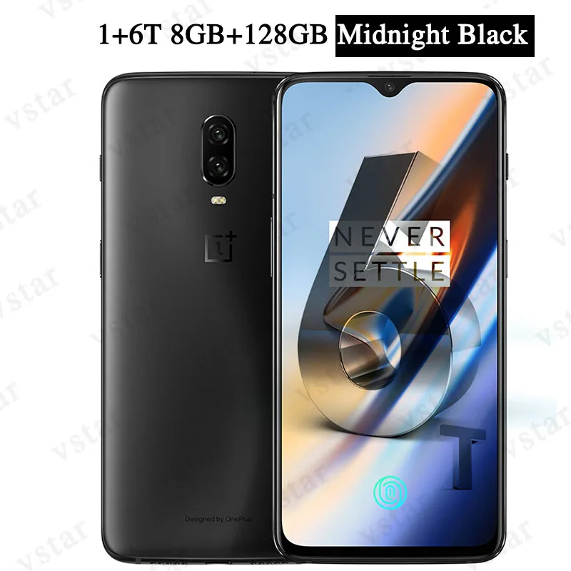 8G 128G Midnight bla Мобильный телефон Oneplus 6T 8GB 128 GB, 6,41 дюймов AMOLED UD под экраном, отпечаток пальца Snapdragon 845, Android 9, NFC, 20MP+ 16MP - Цвет: 8G 128G Midnight bla