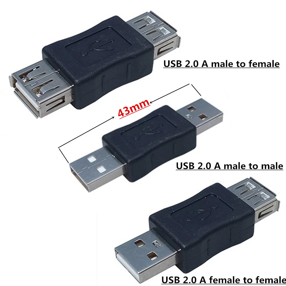 

USB F-F Adapter Connector A Female to A Female Black