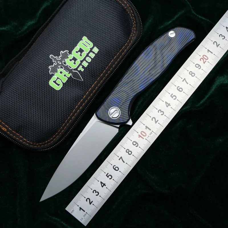 Складной нож Green thorn hati 95 складной k110 рукоятка титановый подшипник CF 3D походные