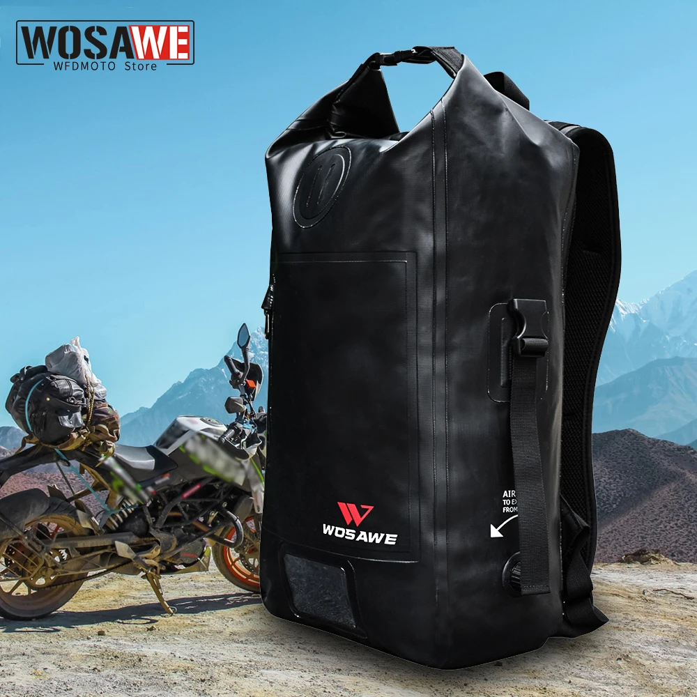 WOSAWE 25L мотоциклетный рюкзак сумка из ПВХ водонепроницаемая мотоциклетная
