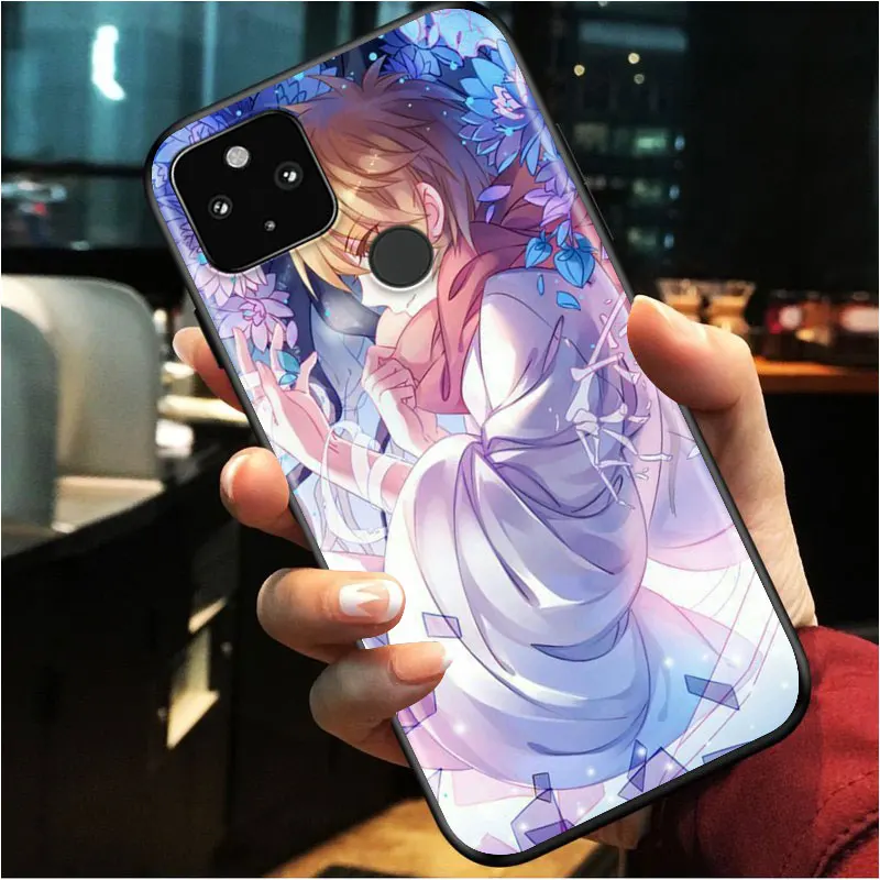 

Noragami Yato Anime for Google Pixel 5 4a 4 XL 5G Black Silicone Ring Holder Solft Phone Case