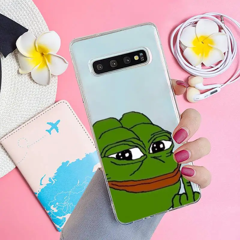 

Cool Funny Frog Pepe Phone Case Transparent for Samsung A71 S9 10 20 HUAWEI p30 40 honor 10i 8x xiaomi note 8 Pro 10t 11