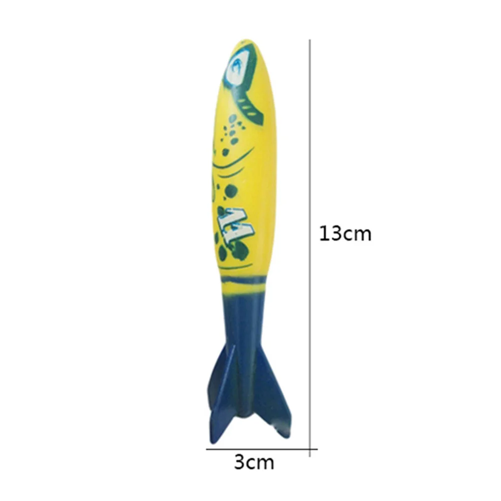 

4pcs Diving Torpedo Rocket Throwing Toys Pool Diving Game Summer Torpedo Robber Child Underwater Diving Stick Play Water Toy