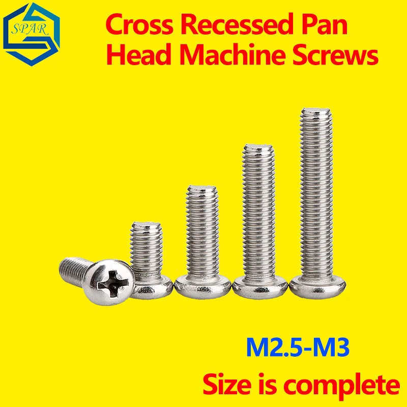 

Cross Recessed Pan Machine Screws/ Head Bolt Stainless Steel Small Screw/ Cross Round Head Bolt/ Pan Head Screw M2.5/M3,304