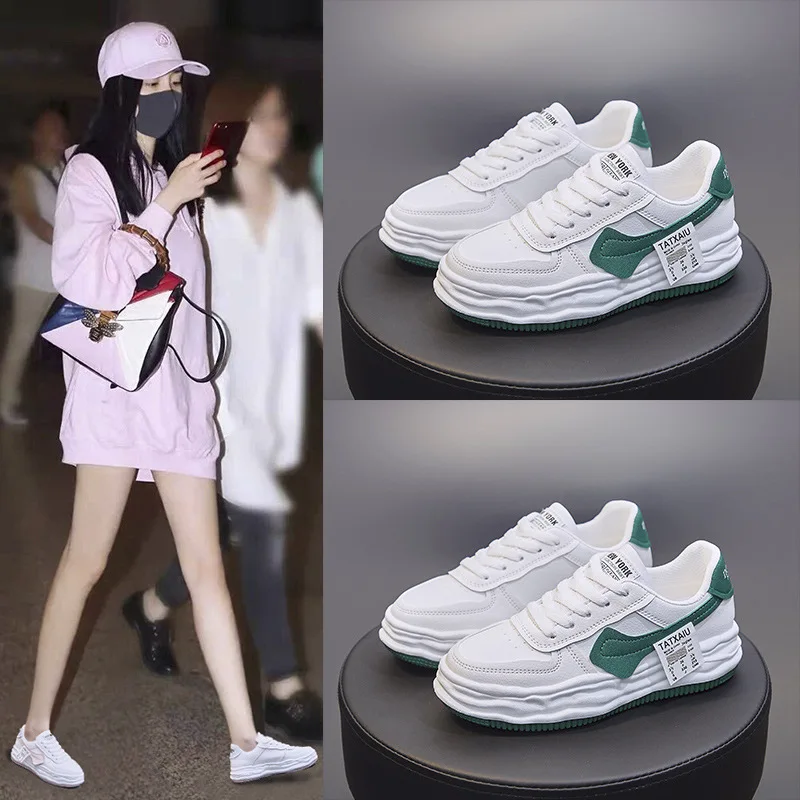 

Breathable white shoes 2021 autumn new thick-soled sponge cake student running fashion casual shoes