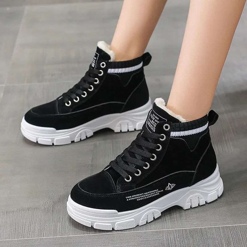 

Ladies Casual Shoes Lace-up Fashion Sneakers Platform Snow Boots Winter Women Boots Warm Plush Women's Shoes Zapatos De Mujer