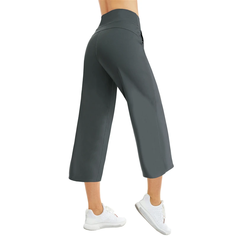 Женские штаны бриджи Dragon Fit для йоги спортивные с высокой талией и широкими