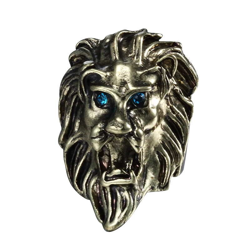 Модные ювелирные изделия винтажное очаровательное кольцо с головой льва для